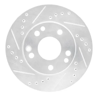 R1 Concepts EDZ-63012L Brake Rotor Drilled and Slotted Silver